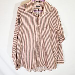 Vtg Arrow Mens Button Short Sleeve  Striped Sz L